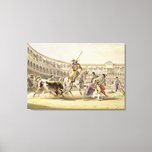 Toile Bull Charging a Picador, 1865 (litho couleur) (Recto)
