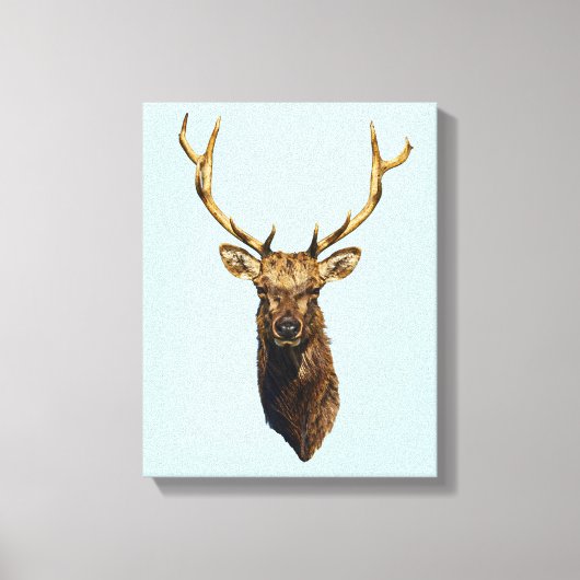 Toile Bull Elk Head animal nature faune art (Recto)