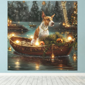 Toile Bull Terrier Noël Festive Voyage (Insitu (Plancher de Bois))
