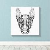 Toile Bull Terrier Sketch 6 (Insitu (Plancher de Bois))