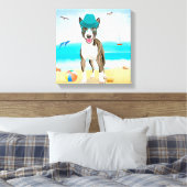 Toile Bull Terrier sur la plage (Insitu(Chambre))