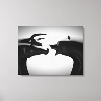 Toile Bull vs ours noir et blanc