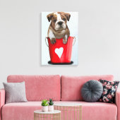 Toile Bulldog Bucket Of Love Red (Insitu(Salon))