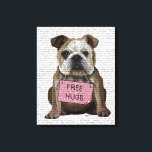 Toile Bulldog Free Hugs<br><div class="desc">Inspiration et vacances</div>