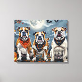 Toile Bulldog Halloween Éffrayant (Recto)