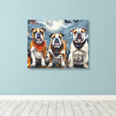 Toile Bulldog Halloween Éffrayant (Insitu (Plancher de Bois))