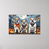 Toile Bulldog Halloween Éffrayant (Recto)