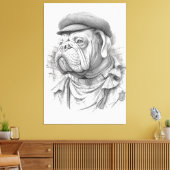 Toile Bulldog Minister Marble Statue Canvas Art (Insitu(Salon))