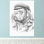 Toile Bulldog Minister Marble Statue Canvas Art (Insitu (Plancher de Bois))