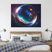 Toile Bulle cosmique Galaxie Imaginaire Art (Insitu(Chambre))