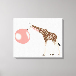 Toile Bulle de gomme Giraffe soufflante bulle