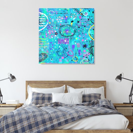 Toile Bulles d'océan : Art maximaliste (Insitu(Chambre))