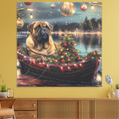 Toile Bullmastiff Noël Festive Voyage (Insitu(Salon))