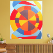 Toile Bullseye Orange Abstract Art Print (Insitu(Salon))