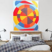 Toile Bullseye Orange Abstract Art Print (Insitu(Chambre))