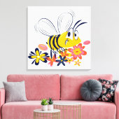 Toile Bumble Bee et Fleurs mignonnes (Insitu(Salon))