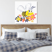 Toile Bumble Bee et Fleurs mignonnes (Insitu(Chambre))