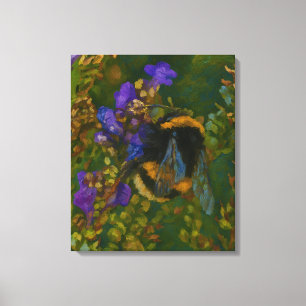 Toile Bumblebebe parmi les fleurs violettes