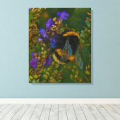 Toile Bumblebebe parmi les fleurs violettes (Insitu (Plancher de Bois))
