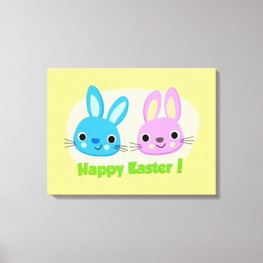 TOILE BUNNIES "HAPPY EASTER" (Recto)