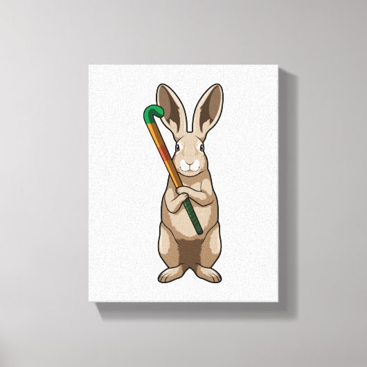 Toile Bunny at Hockey with Hockey stick (Recto)