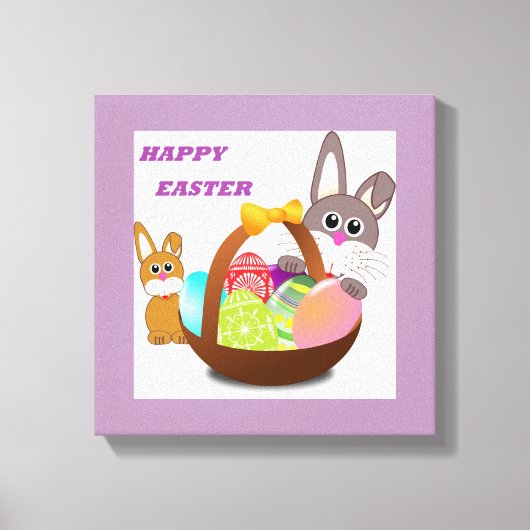 TOILE BUNNY "HAPPY EASTER" (Recto)