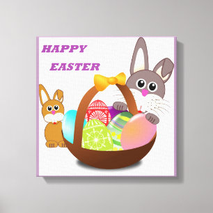 TOILE BUNNY "HAPPY EASTER"