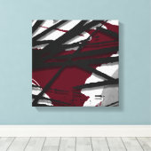 Toile Burgundy Black Gray Abstract Watercolor (Insitu (Plancher de Bois))