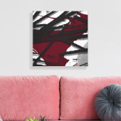 Toile Burgundy Black Gray Abstract Watercolor (Insitu(Salon))