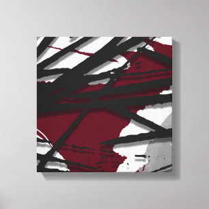 Toile Burgundy Black Gray Abstract Watercolor