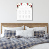 Toile Burgundy Blush Floral Anniversaire Carte de siège (Insitu(Chambre))