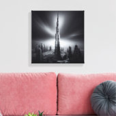 Toile Burj Khalifa Monochrome Skyline - Dramatique urbai (Insitu(Salon))