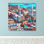 Toile Burlington, Vermont Comic Style Art (Insitu (Plancher de Bois))