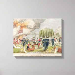 Toile Burning d'amiral Cockburn et pillage