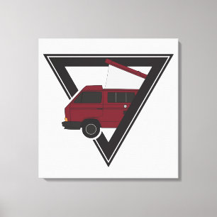 Toile bus triangle maroon