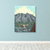 Toile Bush Plane & Fishing - Sewing, Alaska (Insitu (Plancher de Bois))