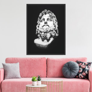 Toile Buste en marbre gréco-romain Classique Noir et Bla