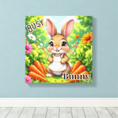 Toile Busy Bunny | Art pour la nurserie de enfants en de (Insitu (Plancher de Bois))