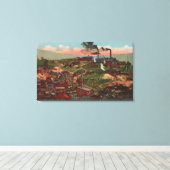 Toile Butte, MT - Vue des usines et des maisons sur Hill (Insitu (Plancher de Bois))