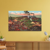 Toile Butte, MT - Vue des usines et des maisons sur Hill (Insitu(Salon))