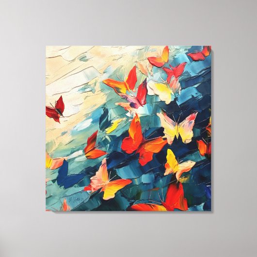 Toile Butterflies in Motion – Expressive Abstract Flight (Recto)