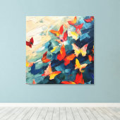 Toile Butterflies in Motion – Expressive Abstract Flight (Insitu (Plancher de Bois))