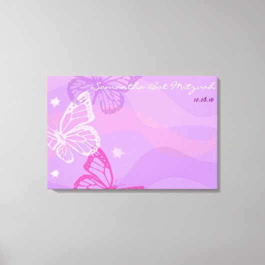 Toile BUTTERFLITS & ÉTOILES Bat mitzvah Se connecter Bur (Recto)