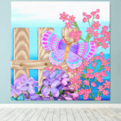 Toile Butterfly Garden 3D Whimsey (Insitu (Plancher de Bois))