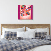 Toile Butterfly Leaf Portrait Stretched Canvas Print (Insitu(Chambre))