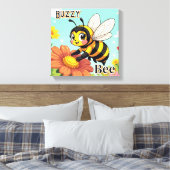 Toile Buzzy Bee | Mignonne œuvre d'art pour la nurserie (Insitu(Chambre))
