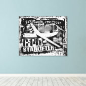 Toile C-141 Starlifter Stretched Canvas Print (Insitu (Plancher de Bois))