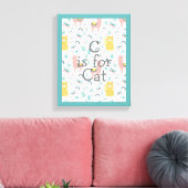 Toile C est pour chat vert Trim Boho Cute Alapaca Nurser (Insitu(Salon))