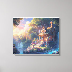 Toile Cabane de cristal magique dans une fantaisie de fo