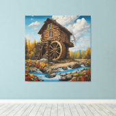 Toile Cabane en rondins à roue à aubes (Insitu (Plancher de Bois))